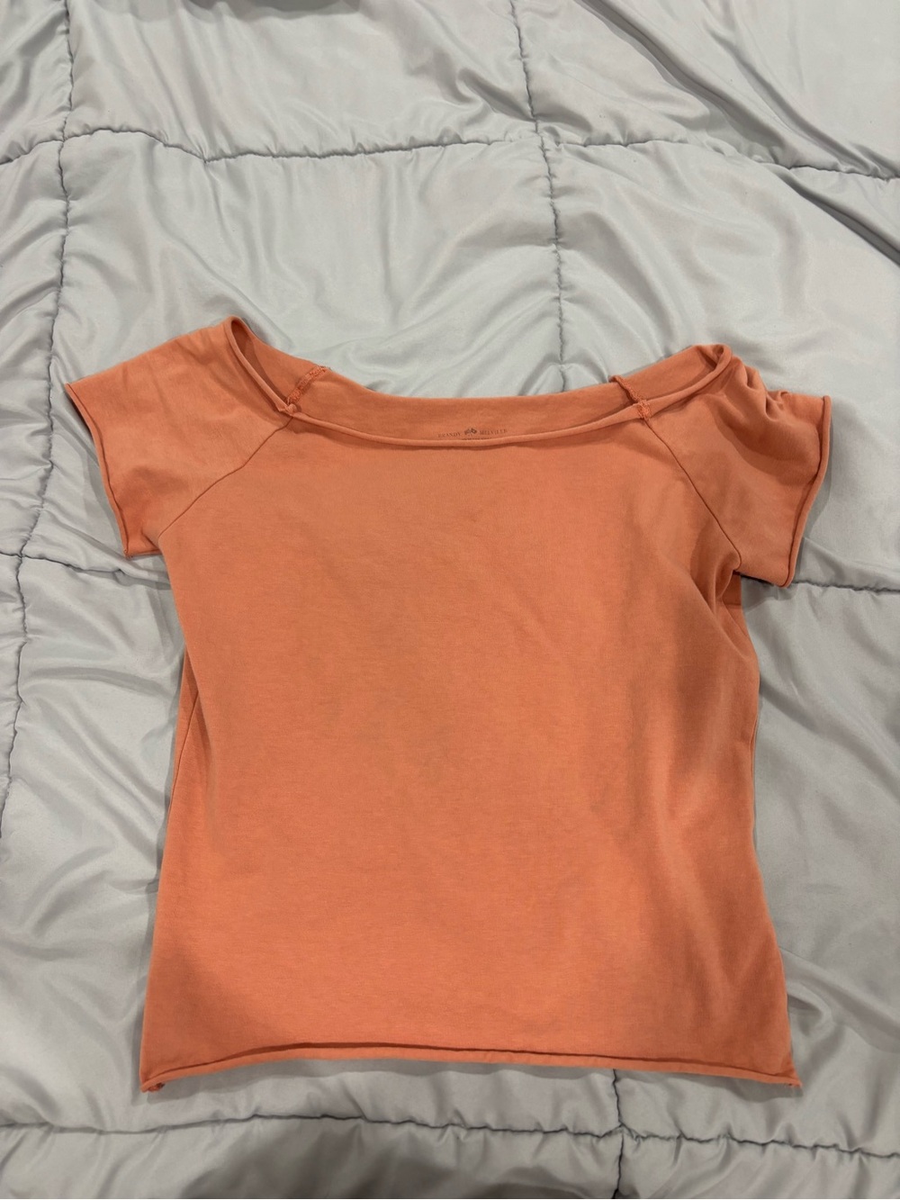 Brandy Melville coral Off-Shoulder Crop Top